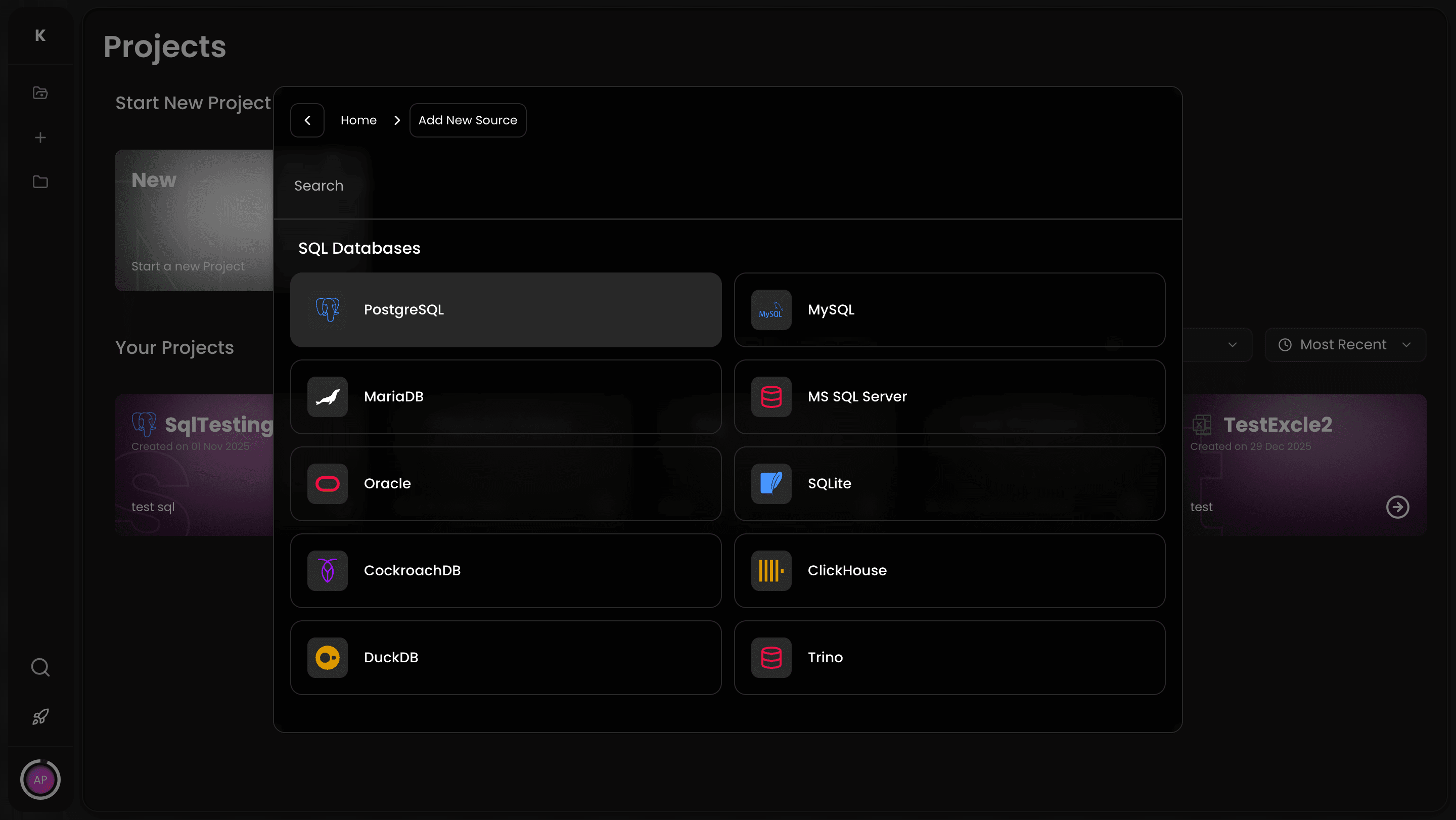 Integration dashboard